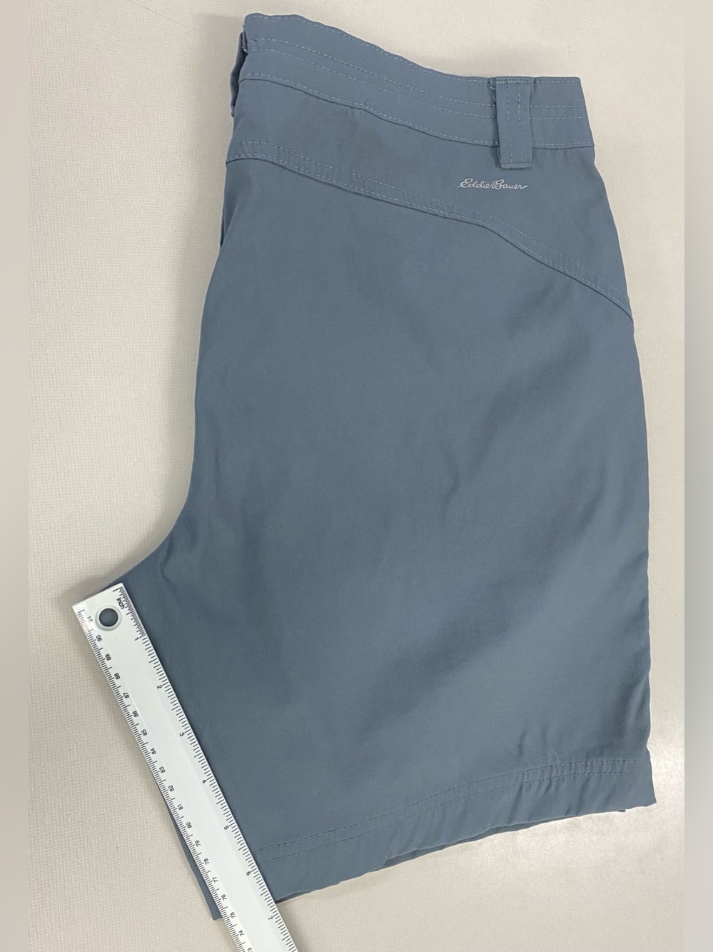 Eddie Bauer Women’s 10 Blue Gray Hiking Trail Nylon Zip Pocket Outdoor Shorts - Picture 7 of 9